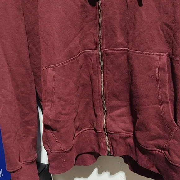 Men's Burgundy Zip-Up Hoodie,Size: XL, Nwt - Picture 5 of 8